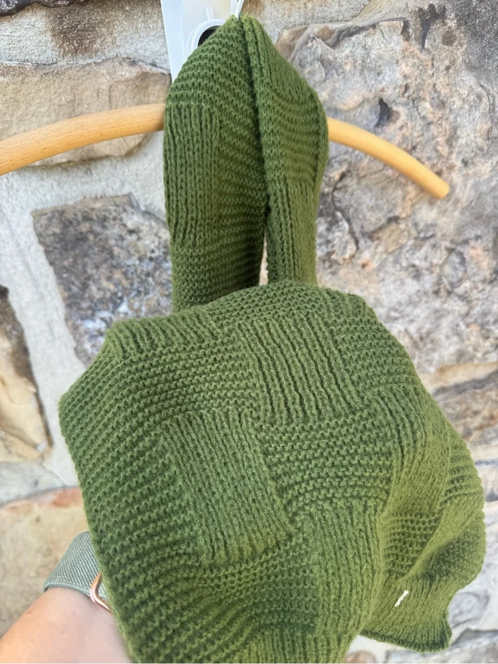 Olive Green Knit Scarf